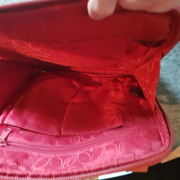 Fossil Vintage Leather Crossbody Purse Red - Picture 9 of 13